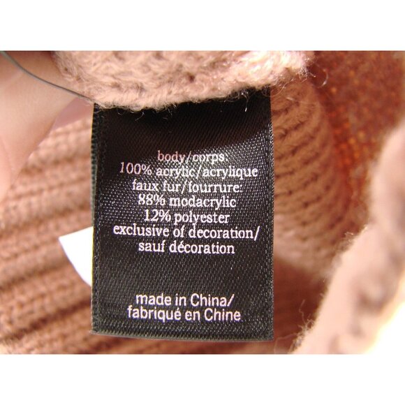 NEW Victorias Secret Rhinestone Embellished Pom Pom Hat Beanie Sparkle OS Blush - Picture 6 of 10